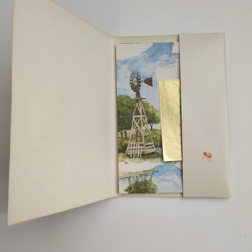 Vtg Current Inc Countryside Just-A-Not Watercolor Nature Postcard Stationery Set